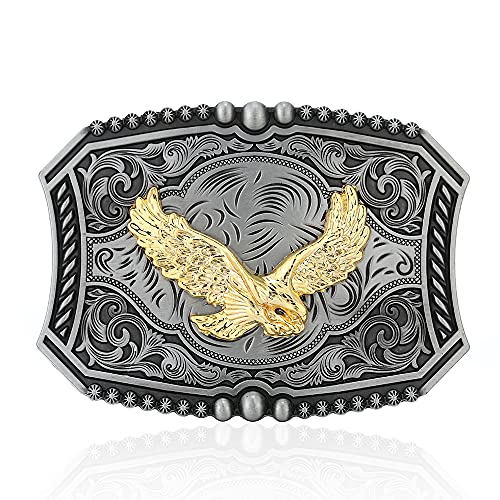 KDG Western Cowboy Belt Buckle Vintage Eagle Pattern Fashion Novel Belt Buckle for Men Women