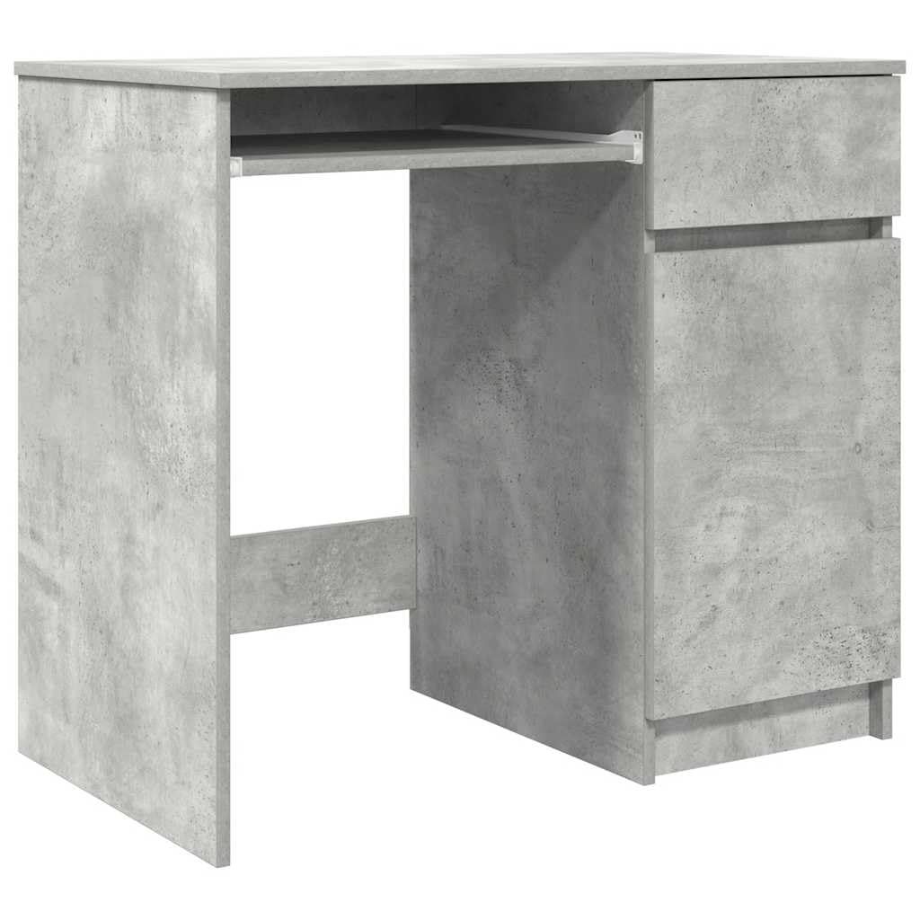 Scrivania 86 x 49 x 76 cm Truciolare Grigio Cemento con Cassetto e Armadio