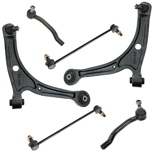 6 Piece Steering & Suspension Kit Control Arms Tie Rods Sway Bar End Links