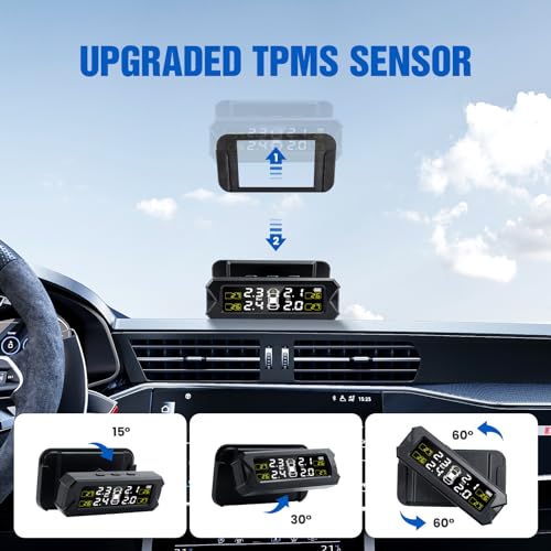 Obdresource TD50 Tpms Tire Pressure Monitoring System Solar Wireless Tpms Sensor Kit Angle Adjustable Solar Powered 14-87Psi Real Time Detect Ip68 Waterproof thumb #1