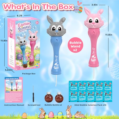 Bubble Machine for Kids, 2 Pack Bunny Bubble Wands, Automatic Rabbit Bubble Blower,Outdoor Bubble Toys Summer Pool Party Beach Gift for Age 3 4 5 6 7 8 Years Old Boys Girls by IFLOVE - Image 5