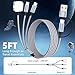 Travel Essentials 3 in 2 Charging Cable for Apple iWatch Charger (2Packs 5FT), UB-A/USB-C Multi Charging Cable/Cord for All Devices Compatible for iWatch Ultra/SE/10-1, iPhone16 15 14, Android, More