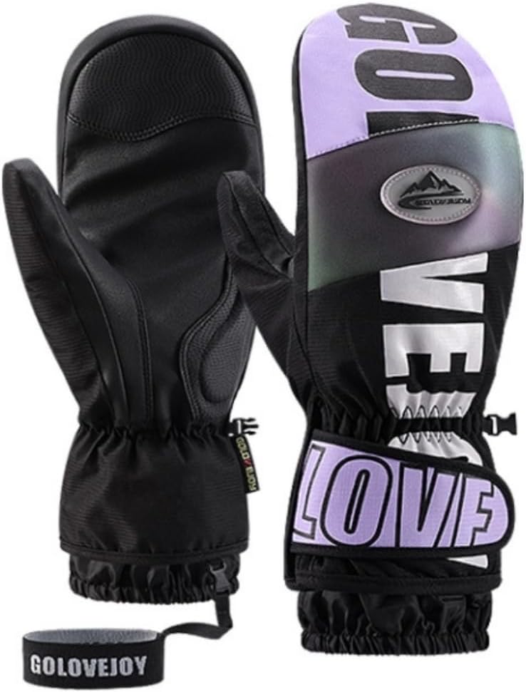 Zsling Long Ski Mask Balaclava Winter Full Neck Face Mask for Men Women Youth Winter Ski Mittens Gloves Ski Gloves Snowboarding, Skiing Gloves Purple L