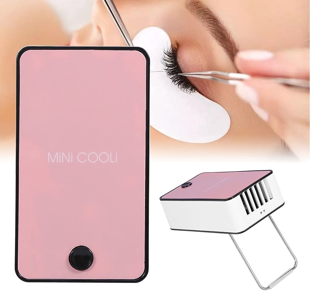 Ventilateur d'extension de cils rose avec mini climatiseur USB portable RJJ