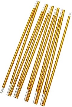 2 PCS Aluminum Alloy Camp Tent Poles Canopy Golden 7.9/8.5mm*333/360/404/442cm