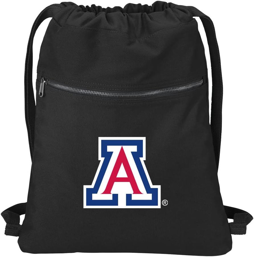 Broad Bay University of Arizona Drawstring Backpack 100% COTTON Arizona Wildcats Cinch Bag (Navy)