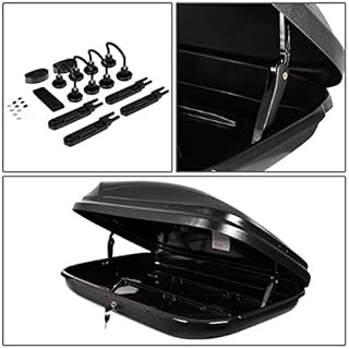 DNA MOTORING Rooftop Cargo Box Carrier Lockable Heavy Duty Car Top Storage Case, Capacity 110 Lbs, 53" L x 34" W x 15" H, 11 17 Cubic Ft.(Textured Black), PT-ZTL-8166-BK