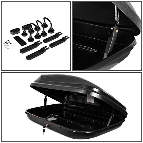 Image of DNA MOTORING Rooftop Cargo Box Carrier Lockable Heavy Duty Car Top Storage Case, Capacity 110 Lbs, 53 inch L x 34 inch W x 15 inch H, 11 17 Cubic Ft.(Textured Black), PT-ZTL-8166-BK