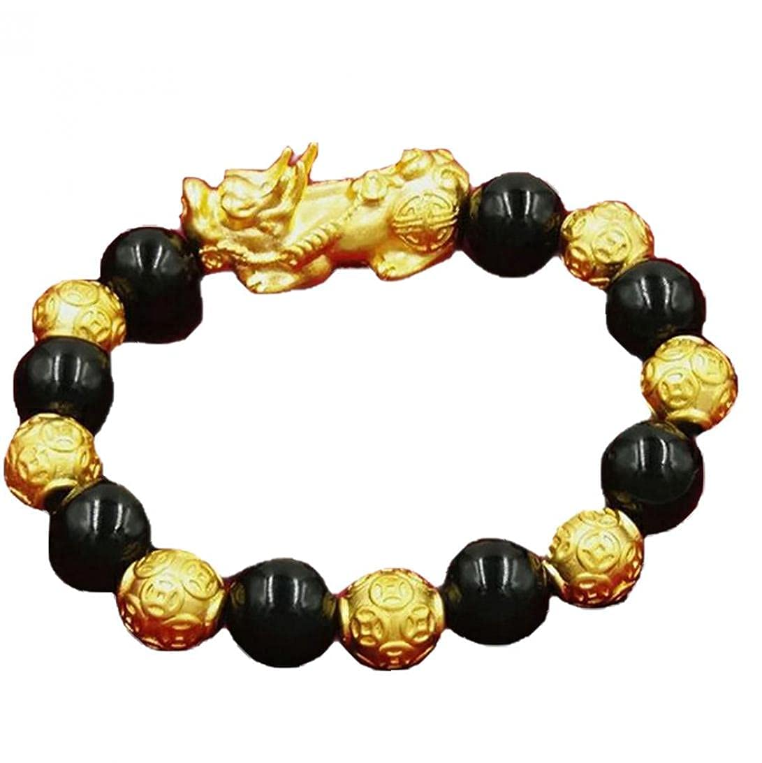 NZPOST Triple Protection Bracelet, 1pc Bead Bracelet Pixiu Obsidian Luck Bracelet Luck Mascot Amulet Brace
