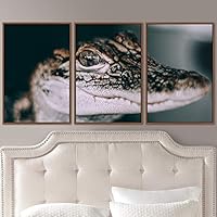 3 Piece Framed Canvas Wall Art Alligators Canvas Prints Home Artwork Decoration for Living Room,Bedroom - 16