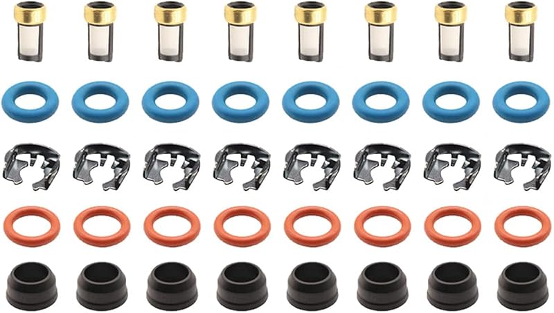 Kit de reparo e vedação de injetores de combustível Haneex para Chevrolet Silverado 1500 e GMC Sierra 1999–2007 FJ887 – 8 conjuntos
