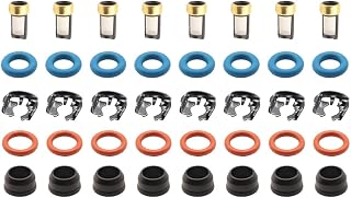 8Set Fuel Injector Repair Seal Kit for For 99-07 GM Chevy Silverado 1500 GMC Sierra FJ887 4.8/5.3/6.0L 17113553 25317628 12580681