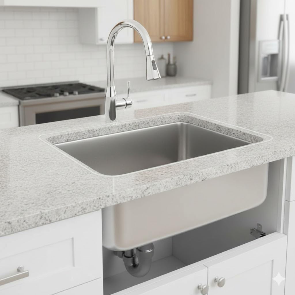 Nirali Kitchen Sink Grace Plain 304 Stainless Steel Single bowl Sink Round with Coupling | Rust & Stain Resistant | Brushed Matt Finish | Minimizes Sound (24"x 18" x 8") (Matt)-image-12