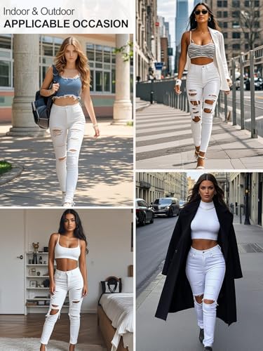 LONGBIDA Skinny Ripped Jeans for Women High Waisted Stretch Butt Lifting Jeans Slim Fit Distressed Denim Pants Jeggings Jeans2