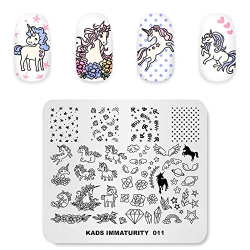 Alexnailart Plaque emboutie Ongle de rêve Licorne Cristal Fleur Motif estampé Multi-modèle Imprimer l'image Nail Art Stamper Grattoir Outil Ongles Cover