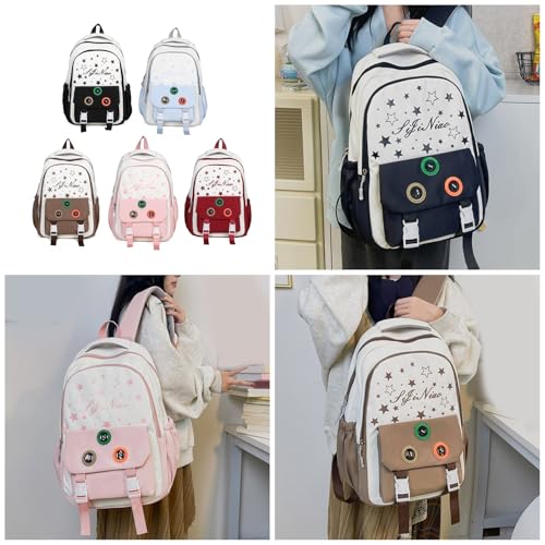 Mochila escolar con estampado de estrellas ligera para evitar dolor de espalda 2
