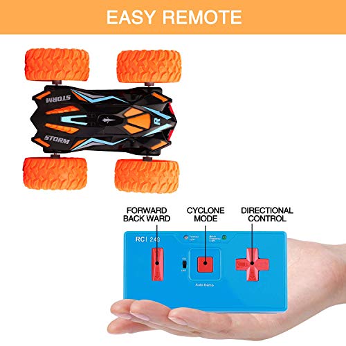 Image of MSLAN Cyclone Mini Remote Control Car for Kids - Double Sided Fast Off Road Stunt Mini RC Cars for Boys and Girls, RC Flip Car