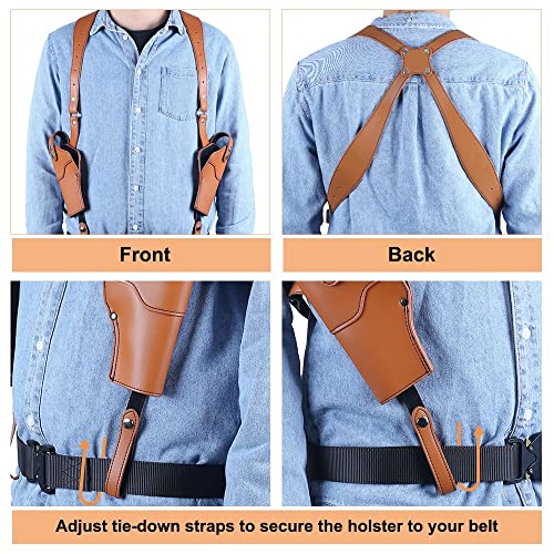 Dual Shoulder Holster, Pu Leather Gun Holster Adjustable Concealment Holster For Men Women(Include Spare Screws) Brown #TOP5
