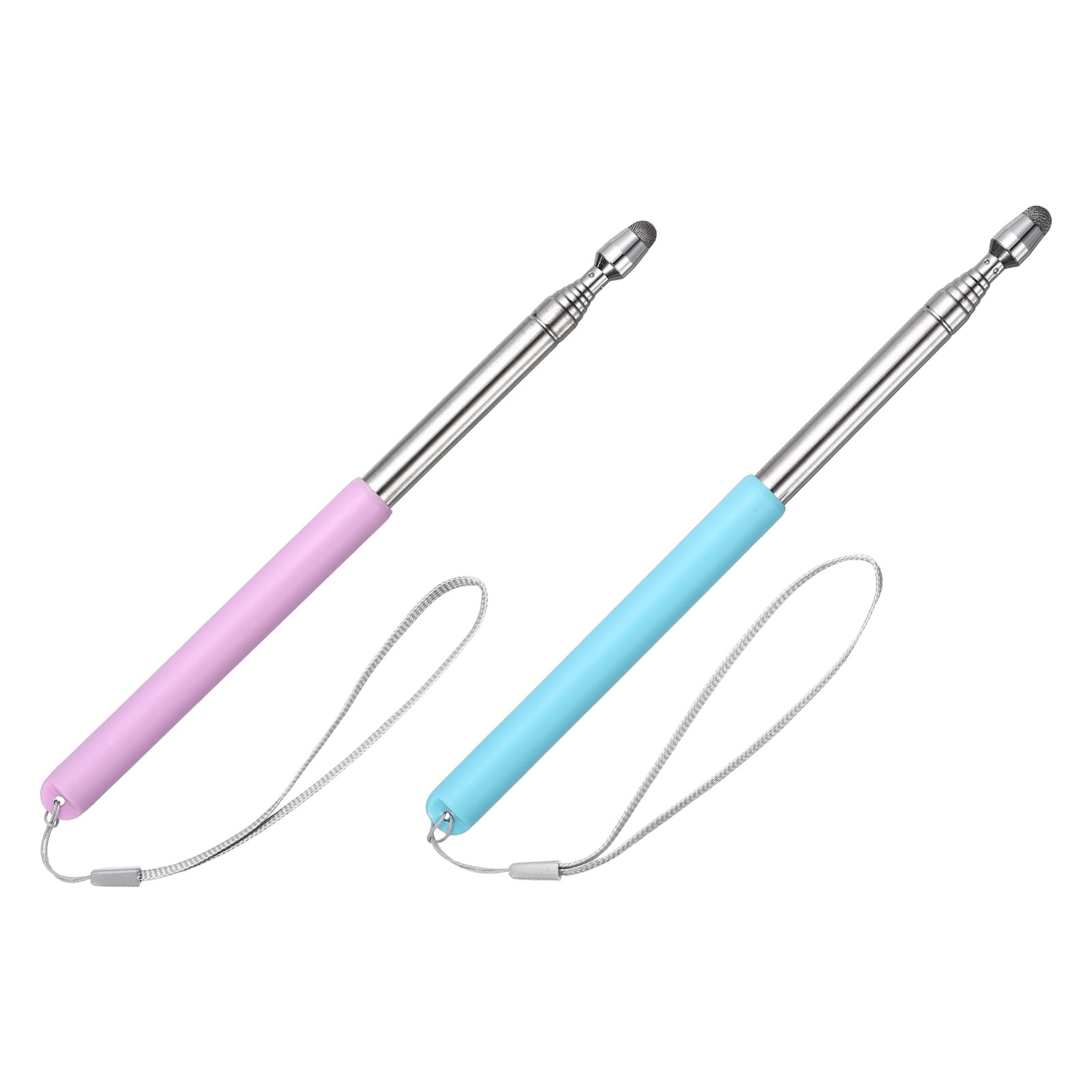 PATIKIL 2 PCS Pointer Finger Stick, 39.4" Teacher Finger Pointer Stick Retractable Touch Screens Whiteboard Presenters Extendable Telescopic for Classroom Teacher, Purple, Blue