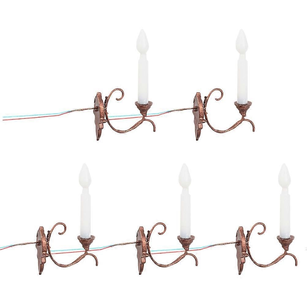 Joyhappst Image Color 5Pcs Mini House Wall Lamps Mini Landscape Lights Sand Table Layout Wall Lamp Decors