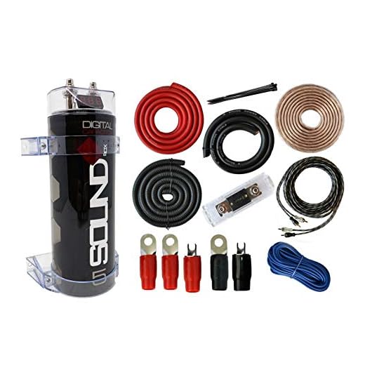 SoundBox 0 Gauge Amp Kit Amplifier Install Wiring & 5 Farad Digital Capacitor, 5000W