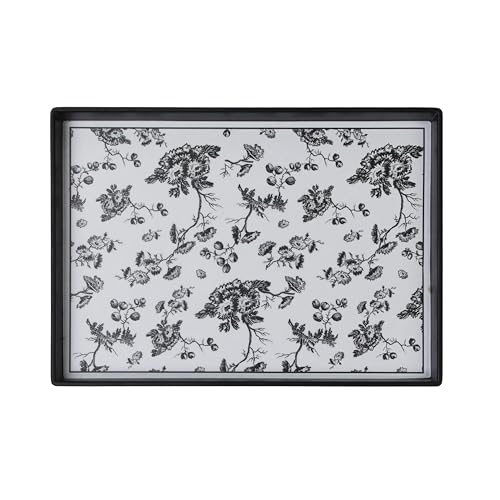 Oasis Choice Black 14'' Square Tray for Decorative Storage Organizer for Bathroom Toilet Tank Bedroom Kitchen Countertop Jewelry Storage Dresser Tray for Candle Lotion Bottle Cosmetics Floral Trays
