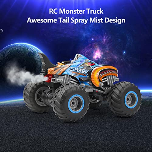 Beswit 1:16, 2.4 Ghz All Terrain Monster Truck, Rc Truck 2 Rechargeable Batteries For 80 Mins Play, Spray Remote Control Car For Boys 8-12 And Girls Or Adult, Mk724A #TOP2