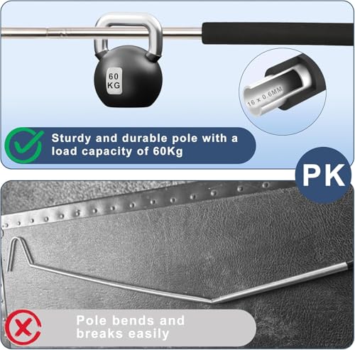 Image of Snake Hook Heavy Duty, Snake Hook Retractable 35 inch-65 inch Catcher Hook for Rattlesnakes Ball Python Rattle Cobra Removal Non-Slip Foam Handle and Thickened Stainless Steel