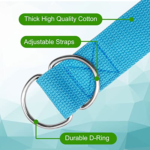 Yoga Strap,Skoye 5-Pack Yoga Exercise Adjustable Straps 6Ft Or 8Ft With D-Ring Buckle, Non-Elastic Yoga Straps For Pilates,Gym Workouts,Physical Therapy,Improves Sitting Posture For Women & Men (1.5" X 8Ft) #TOP4