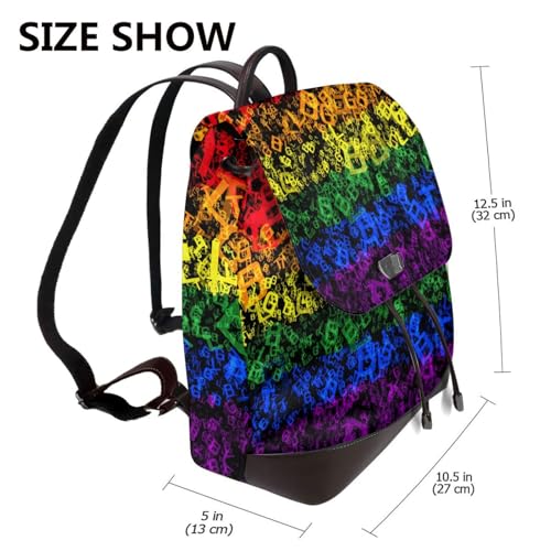 Rainbow Lgbtq Pride art Microfiber PU Leather Backpack Lightweight Daypack Bag for Travel Business Commute Gym2