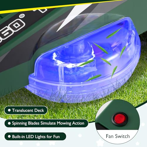 Costzon Ride on Lawn Mower for Kids, 12V Toddler Electric Car with 360° Twist and Turn, Dual Control Sticks, LED Lights, Outdoor Ride on Toy Gift for Boys & Girls Aged 3-8 (Dark Green) - Image 3