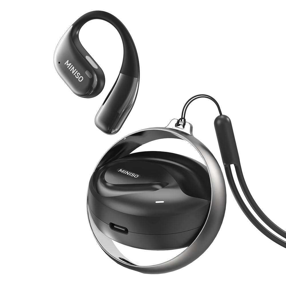 MINISO MS152 AI Translation Earphones, Real Time Translation Earphones,144 Languages ??Intelligent Translation Headphones, Wireless Bluetooth 5.4, Suitable for Travel, Study (iOS/Android),Black