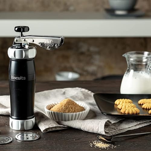 Foto von Marcato Gebäckpresse, Marcato Biscuits Machine, Aluminium, 20 mitgelieferte Formscheiben, Schwarz.