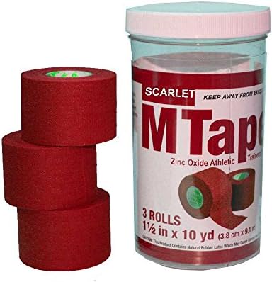 Mueller M-Tape Canister (3 Rolls/Pack)-Scarlet/Red (1.5" x10yds)