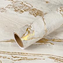 VEELIKE Wide Gold Beige Marble Countertop Contact Paper Waterproof Kitchen Countertop Peel and Stick Marble Contact Paper 32x354 Matte Marble Wallpaper Peel and Stick Removable Vinyl Countertop