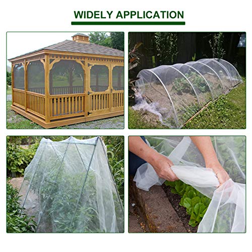 Agfabric Garden Netting Insect Pest Barrier Bird Netting For Garden Protection,Row Cover Mesh Netting For Vegetables Fruit Trees And Plants,5'X50',White #TOP4