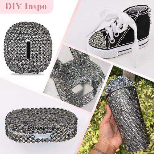 Image of 5000PCS SS6 /2mm Crystal Glass Rhinestones for Bedazzling (Black Diamond) | Flatback Rhinestones for Crafting DIY Nail Art Makeup Decoration, Gems Diomand Charms for Tumbler Shoes Clothing Mug