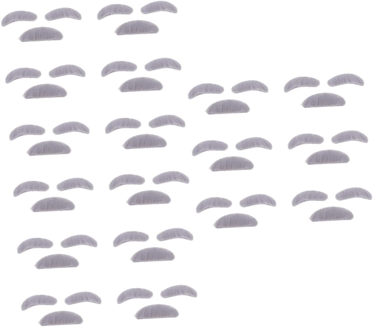 ABOOFAN 18sets Old Man Fake Eyebrows and Beard Grey Plush Props for Halloween Party and Cosplay Realistic Self-Adhesive Stickers for Costume Fun to Use