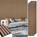 LARWORKS Acoustic Wood Slat Panels 4 Pack 106" x 12.6", Soundproof Wooden Wall Panels, 3D Fluted Panel for Interior Wall Decor, Living Room, Bedroom - Teak (Cover Approx. 37 sq.ft)