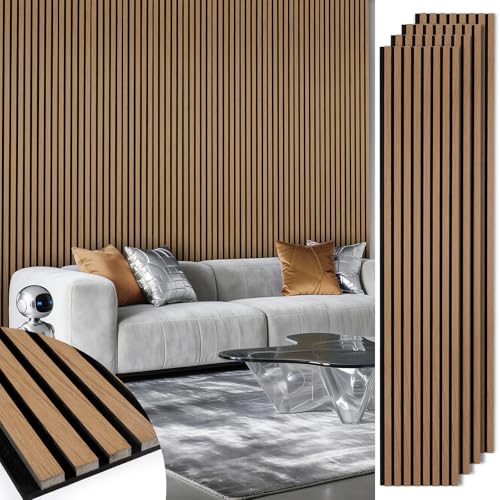 LARWORKS Acoustic Wood Slat Panels 4 Pack 106" x 12.6",