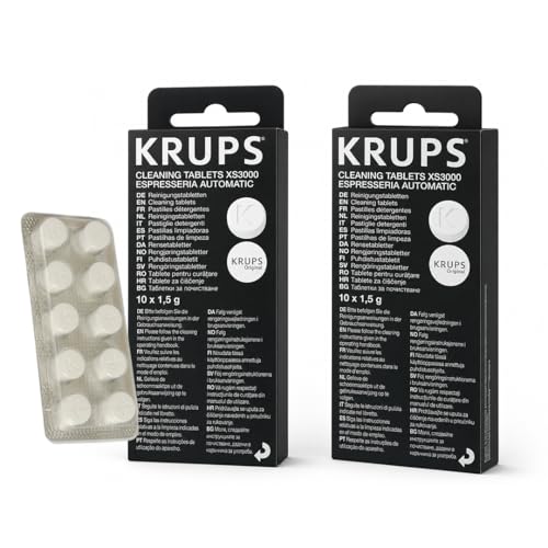 Limpiador Original | de 2x10 unidades | Compatible coon Cafeteras Automáticas y de Capsulas Krupscon, Krups XS3000, Espresso y Espresseria Automatic | Limpieza profunda y Eficaz sin Dañar