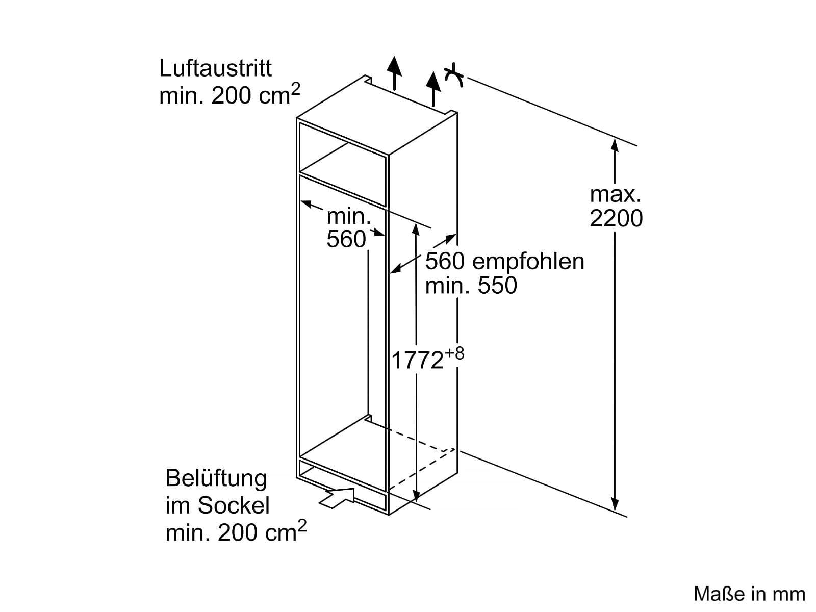 SIEMENS Réfrigérateur encastrable 1 porte KI82LVFE0, iQ300, PowerVentillation, varioZone