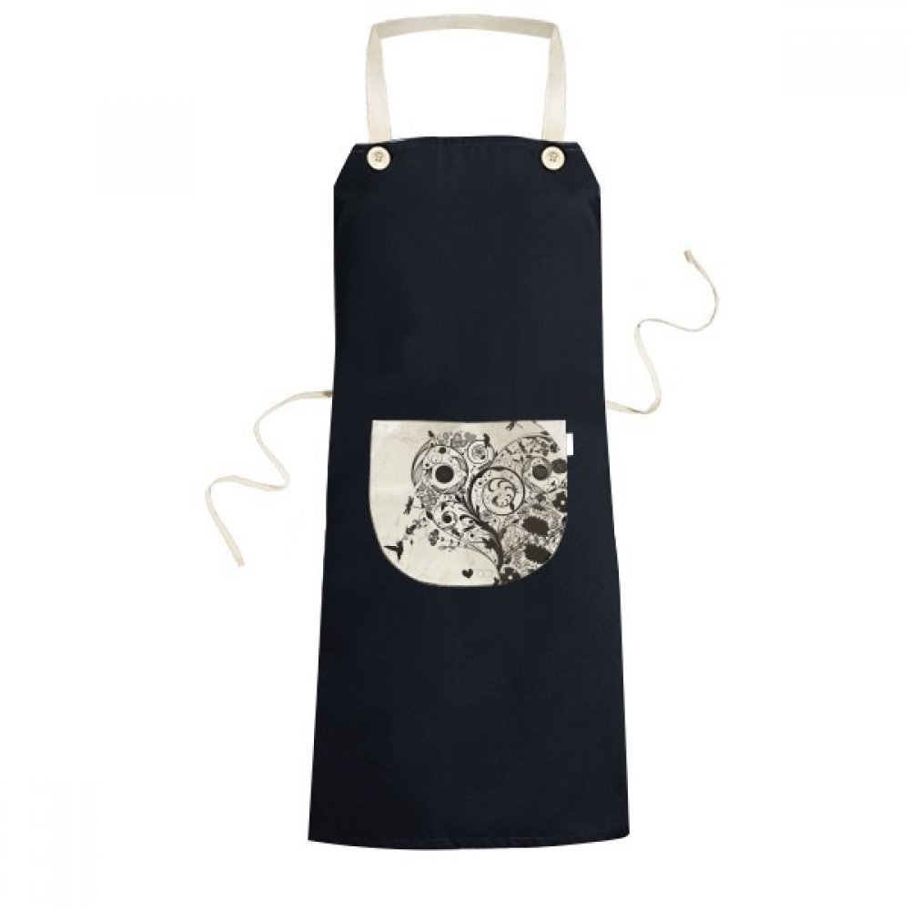 Tablier cuisine silhouette fleur blanche pour protéger vos vêtements lors des repas de famille