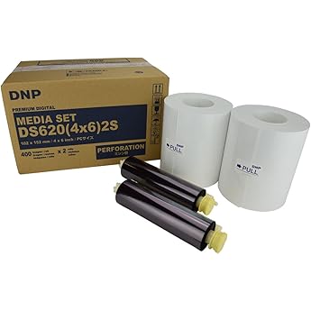 DNP 2x 4x6" Dye Sub Media for DS620A Printer, 400 Prints Per Roll, 2 Piece