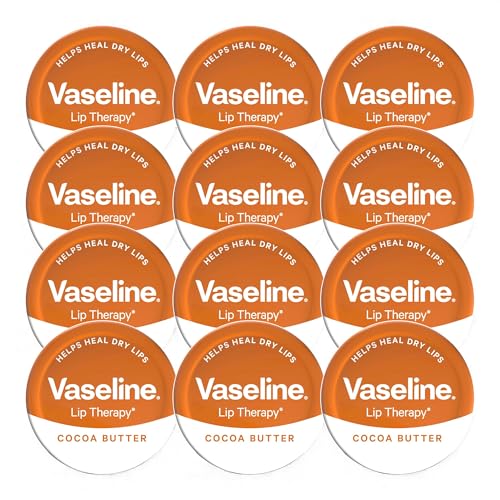 12 x 20g Vaseline Lip Therapy COCOA BUTTER – Deeply Moisturises to Soothe, Heal, and Protect Dry and Chapped lips (Full Box)