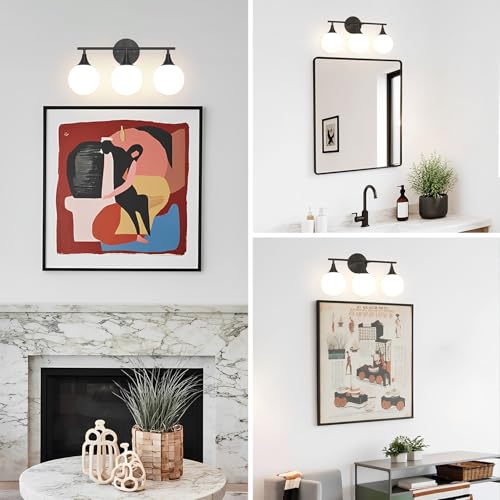 Image of Daunton Modern Matte Black Bathroom Vanity Light - Energy Efficient G9 Base Bathroom Lighting Fixtures Over Mirror, Anti-Glare 19 Inch Soft Illumination for Makeup & Shaving, Stylish and Affordable