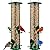 Gray Bunny 2 Pack, 12 Inches Tube Bird Feeders for Outdoors Hanging, 4 Feeding Ports, Hard Plastic Feeder Outdoor Weatherproof & Steel Hanger, Bird Feeders, Finch Feeder, Bird Feeders Outside Hanging