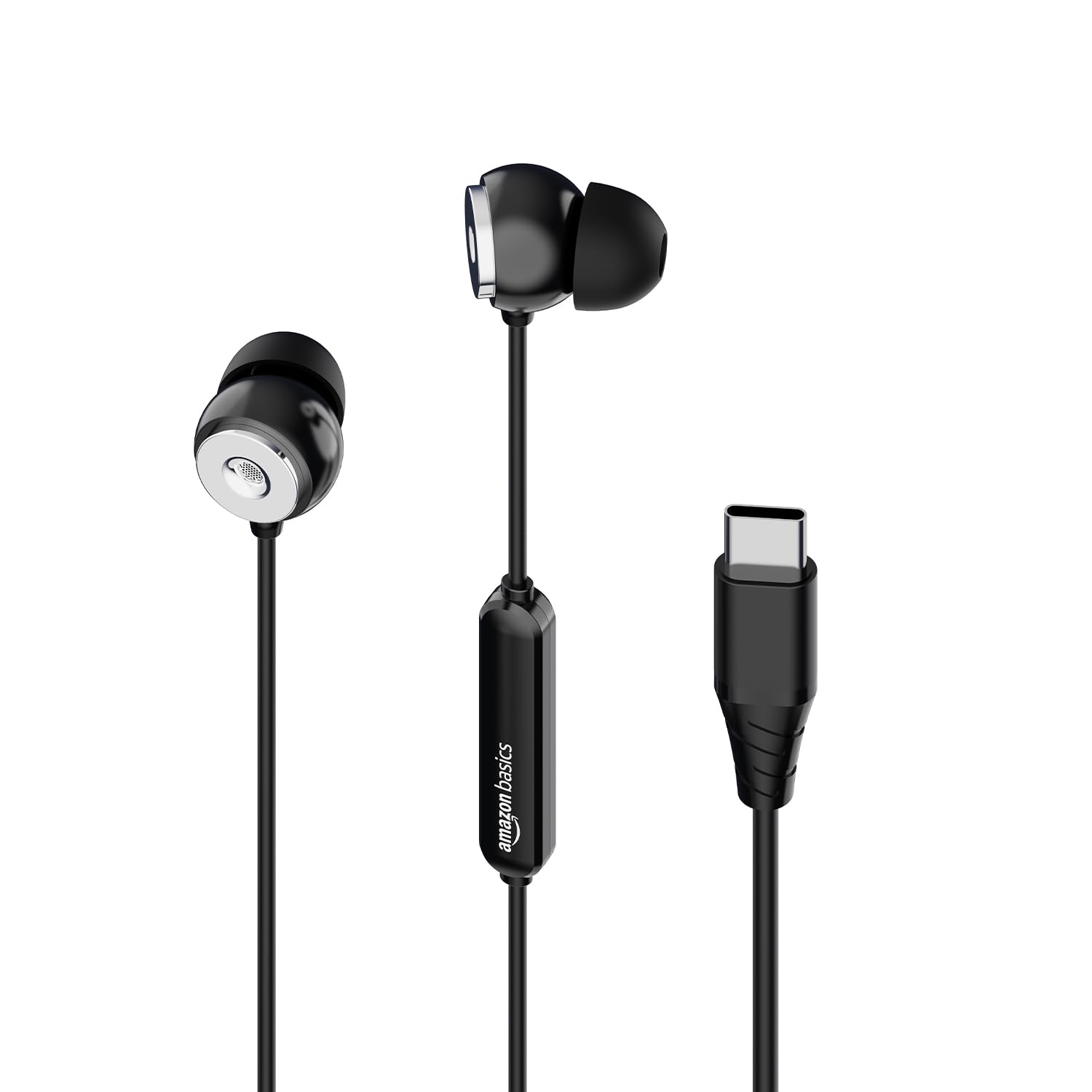 Amazon Basics Wired Earphones with Type-C Connector | in Ear Wired Earphones | Deep Bass, Noise Isolation, Tangle-Free Cable, Comfortable Fit| Black-image-39