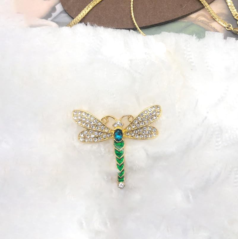Image of Dragonfly Brooches for Women Crystal Rhinestone Lapel Pin for Men Vintage Insect Jewelry Dress Blazer Jacket Accessories Holiday Birthday Gifts