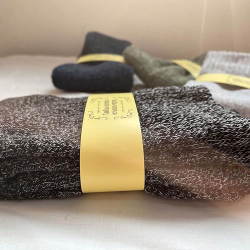 5 Pairs Plush Thick Wool Thermal Knit Crew Cushion Socks For Winter Hiking - image 7